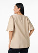 Bluse med korte, vide ærmer, Beige, Model image number 2