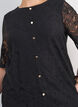 Blondebluse med dekorative knapper, Sort, Model image number 3