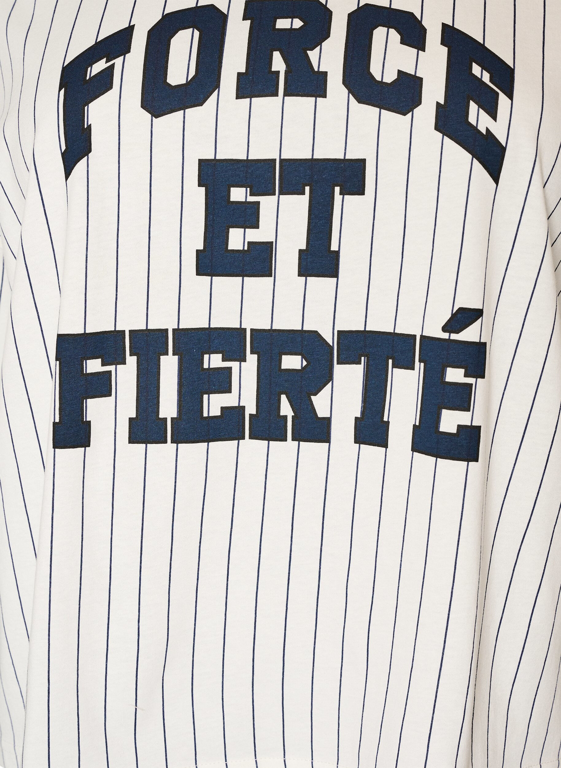 ZizziBoxy T-shirt med striber og statement-print, Hvid, Packshot image number 2