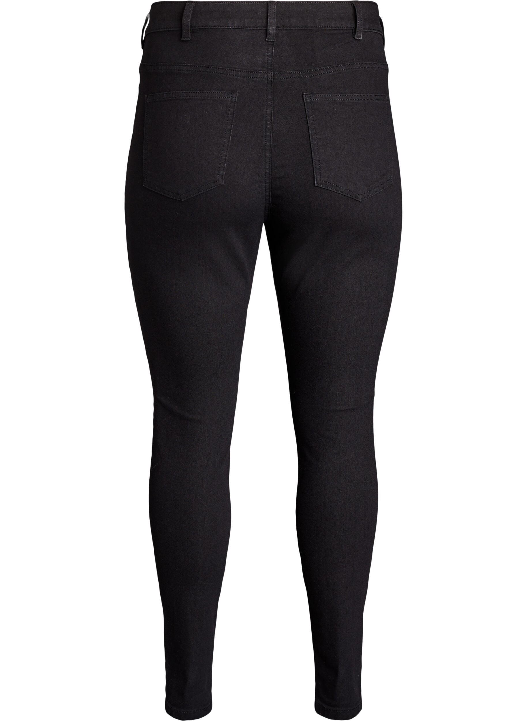 ZizziAmy jeans med h&oslash;j talje og super slim fit, Sort, Packshot image number 1