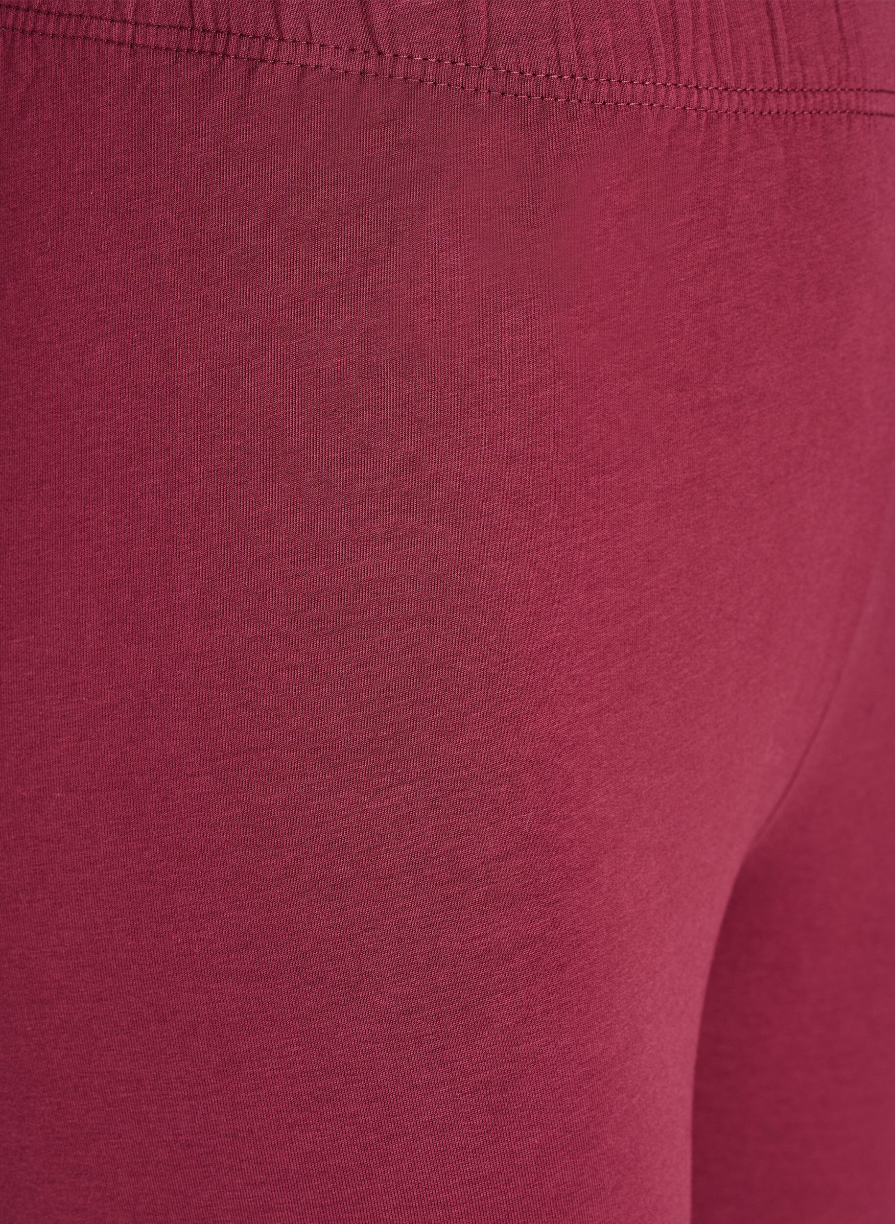 ZizziLeggings i bomuld med foer, M&oslash;rk Bordeaux, Packshot image number 2