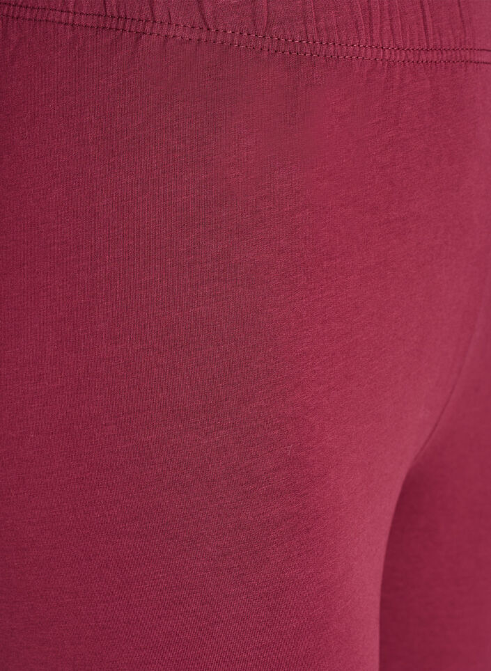 Leggings i bomuld med foer, M&oslash;rk Bordeaux, Packshot image number 2