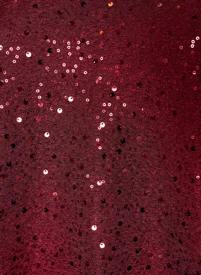 Pailletbluse med ballon&aelig;rmer, R&oslash;d, Packshot image number 2