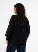 Skjortebluse i viskose med fl&aelig;sekrave, Sort, Model image number 2