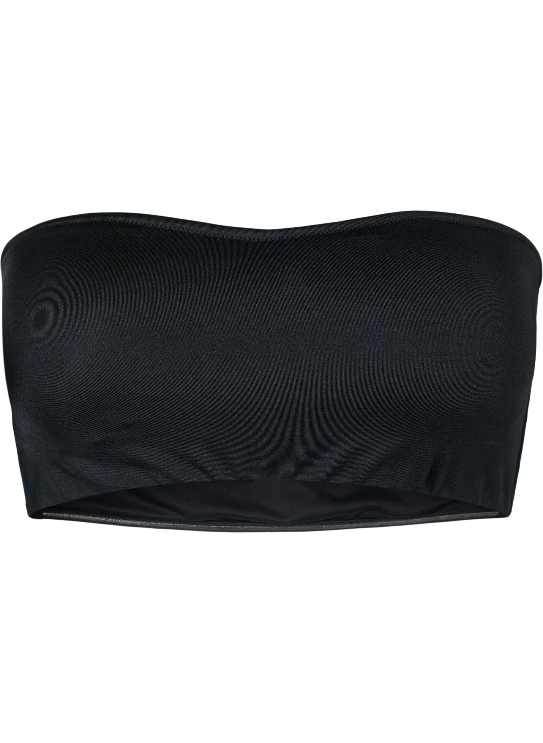 Ensfarvet bandeau-bikinitop