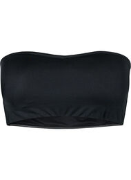 Ensfarvet bandeau-bikinitop, Sort