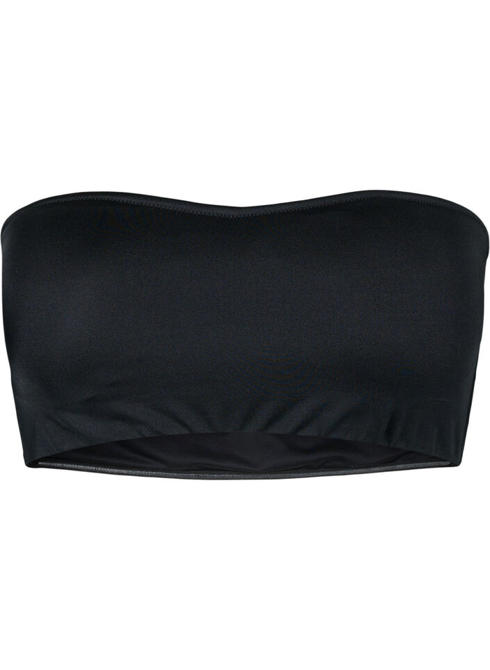 Ensfarvet bandeau-bikinitop, Sort, Packshot image number 0