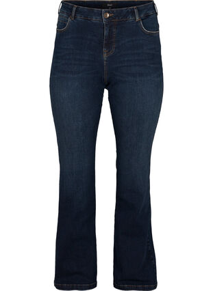 Ellen bootcut jeans, Dark blue denim, Packshot image number 0
