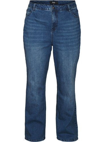 Megan jeans med ekstra høj talje, Blue denim, Packshot image number 0