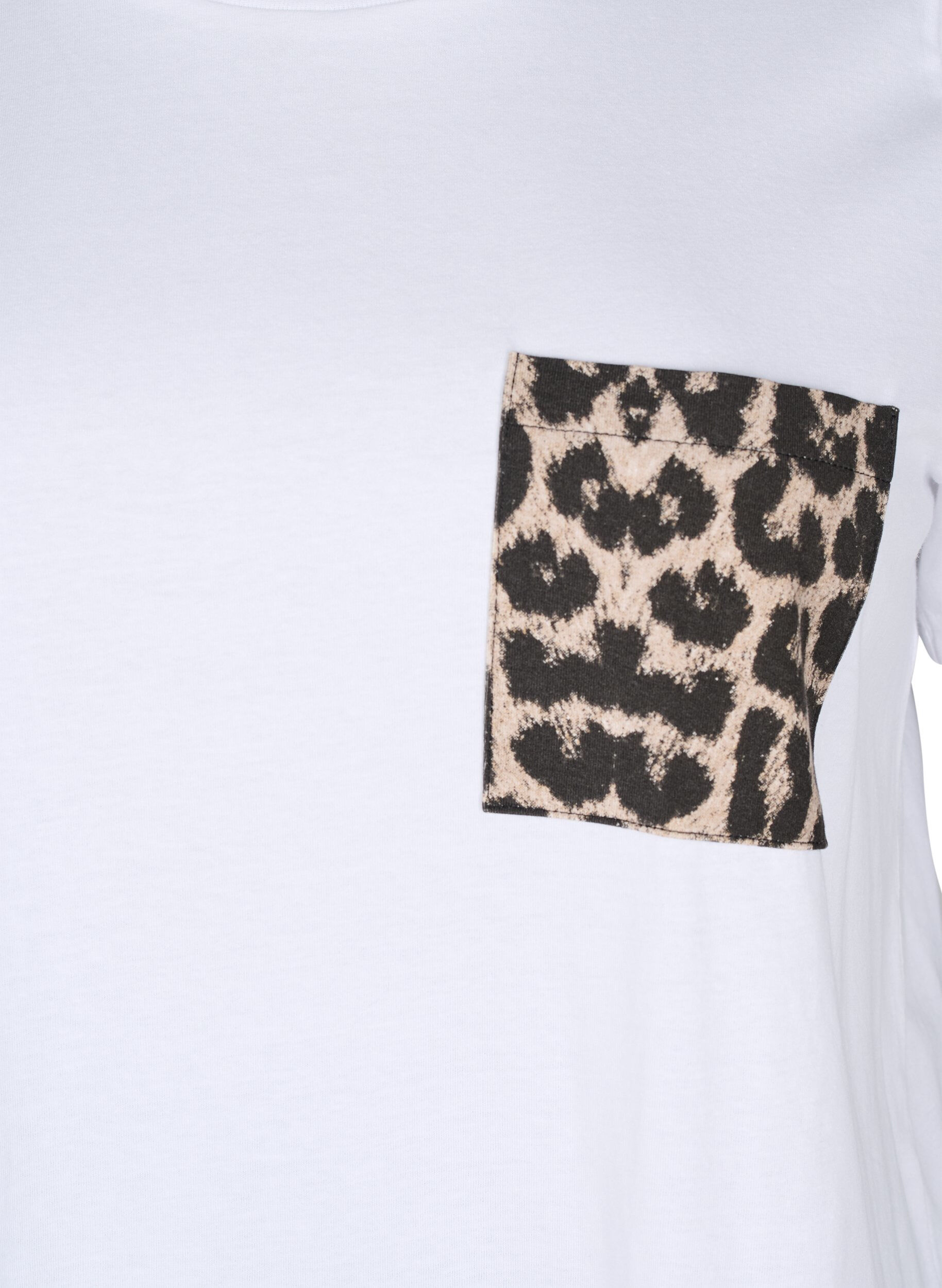 Zizzi T-shirt med brystlomme, Hvid, Packshot image number 2