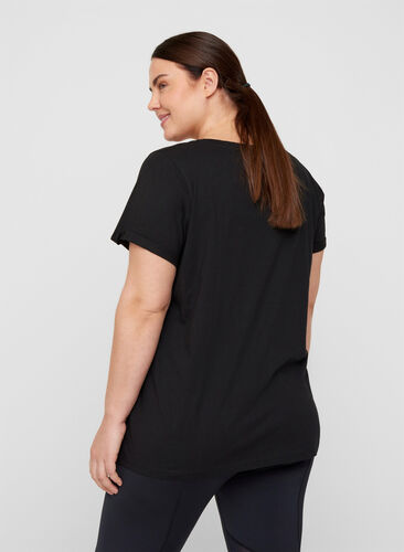 Trænings t-shirt med print, Black Motivated, Model image number 1