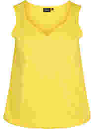 Bomulds top med elastik i bunden, Primrose Yellow