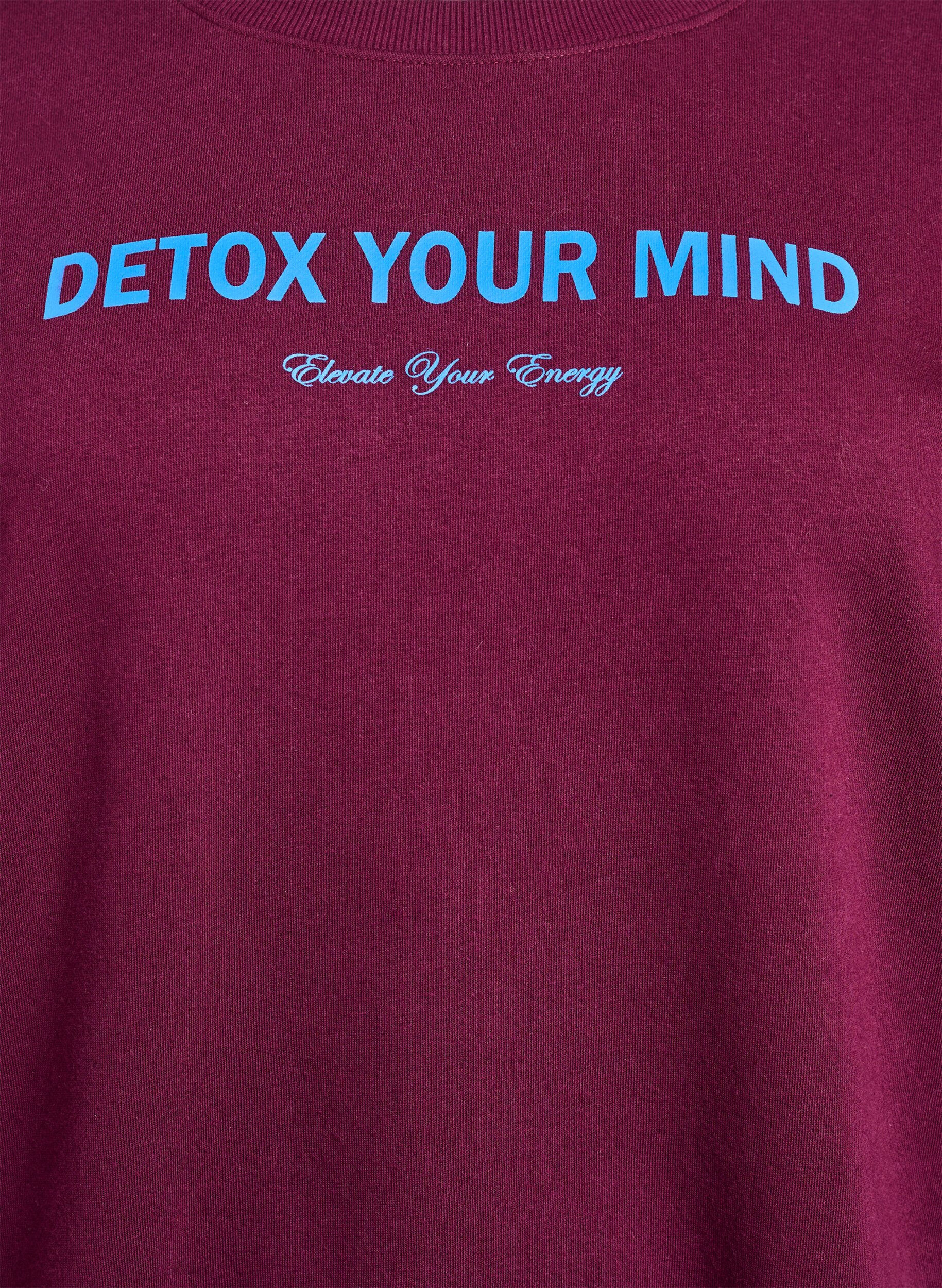 ZizziSweatshirt med tekstmotiv, M&oslash;rk Bordeaux, Packshot image number 2