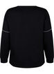 Sweatshirt med kontrastsyninger, Black, Packshot image number 1