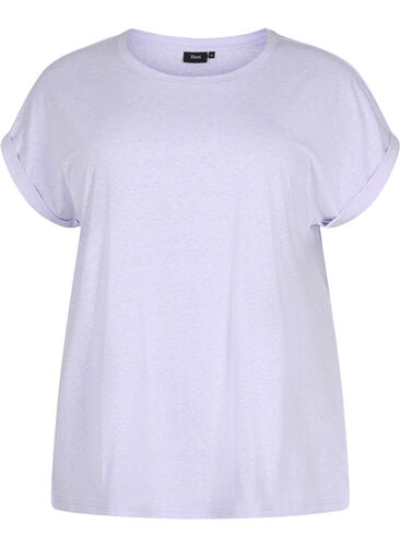 Meleret t-shirt med korte ærmer, Lavender Mél, Packshot image number 0