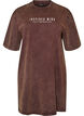 L&oslash;s T-shirtkjole med vasket look, Brun, Packshot image number 0