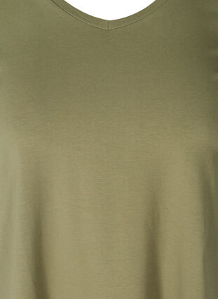 Basis t-shirt med v-hals, Deep Lichen Green, Packshot image number 2