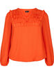 Langærmet bluse med flæsedetaljer, Orange.com, Packshot image number 0