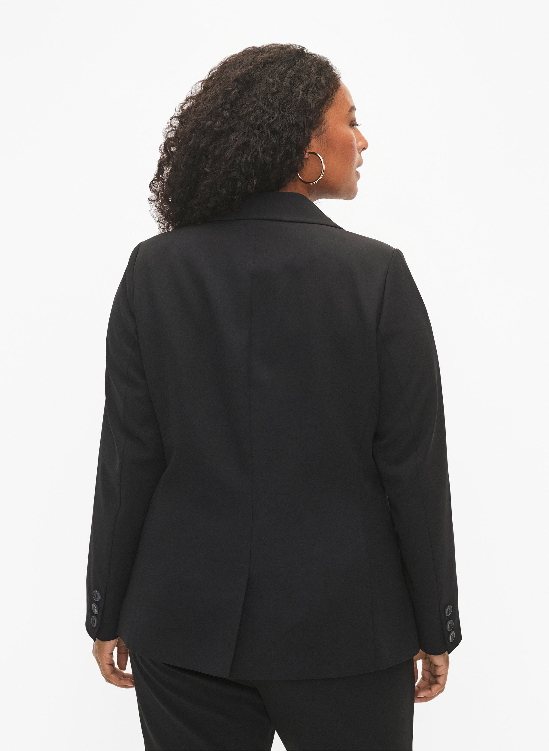 Zizzi Blazer med en enkelt knaplukning, Black, Model image number 1