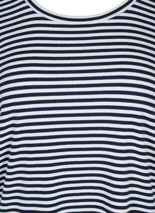 Stribet bluse med lange ærmer, N. Sky/White Stripe, Packshot image number 2