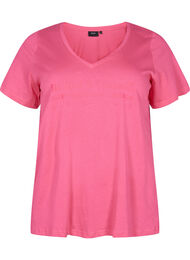 Bomulds nat t-shirt med tryk , Hot Pink w. Be