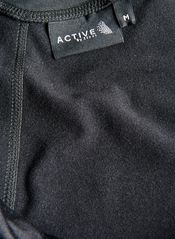 Tr&aelig;ningstights med fleecefor, Sort, Packshot image number 3