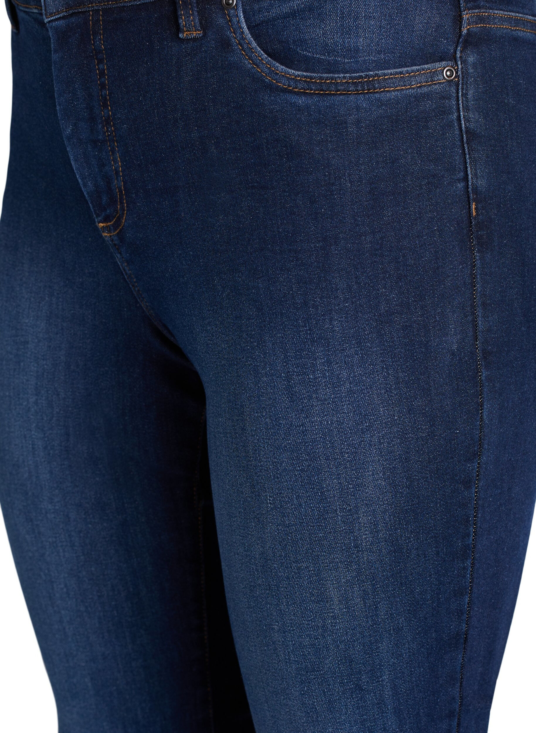 Zizzi Slim fit jeans med regul&aelig;r talje, Dark Blue, Packshot image number 2