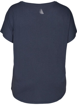 Kortærmet trænings t-shirt med tryk, Graphite, Packshot image number 1