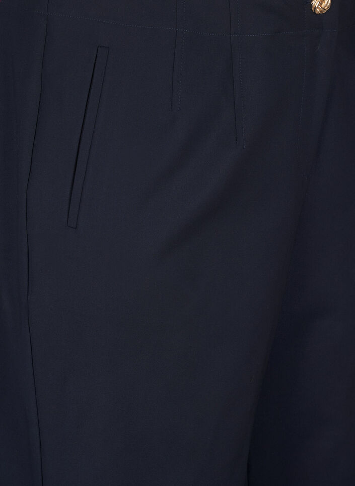 Straight fit bukser med høj talje, Blå, Packshot image number 2