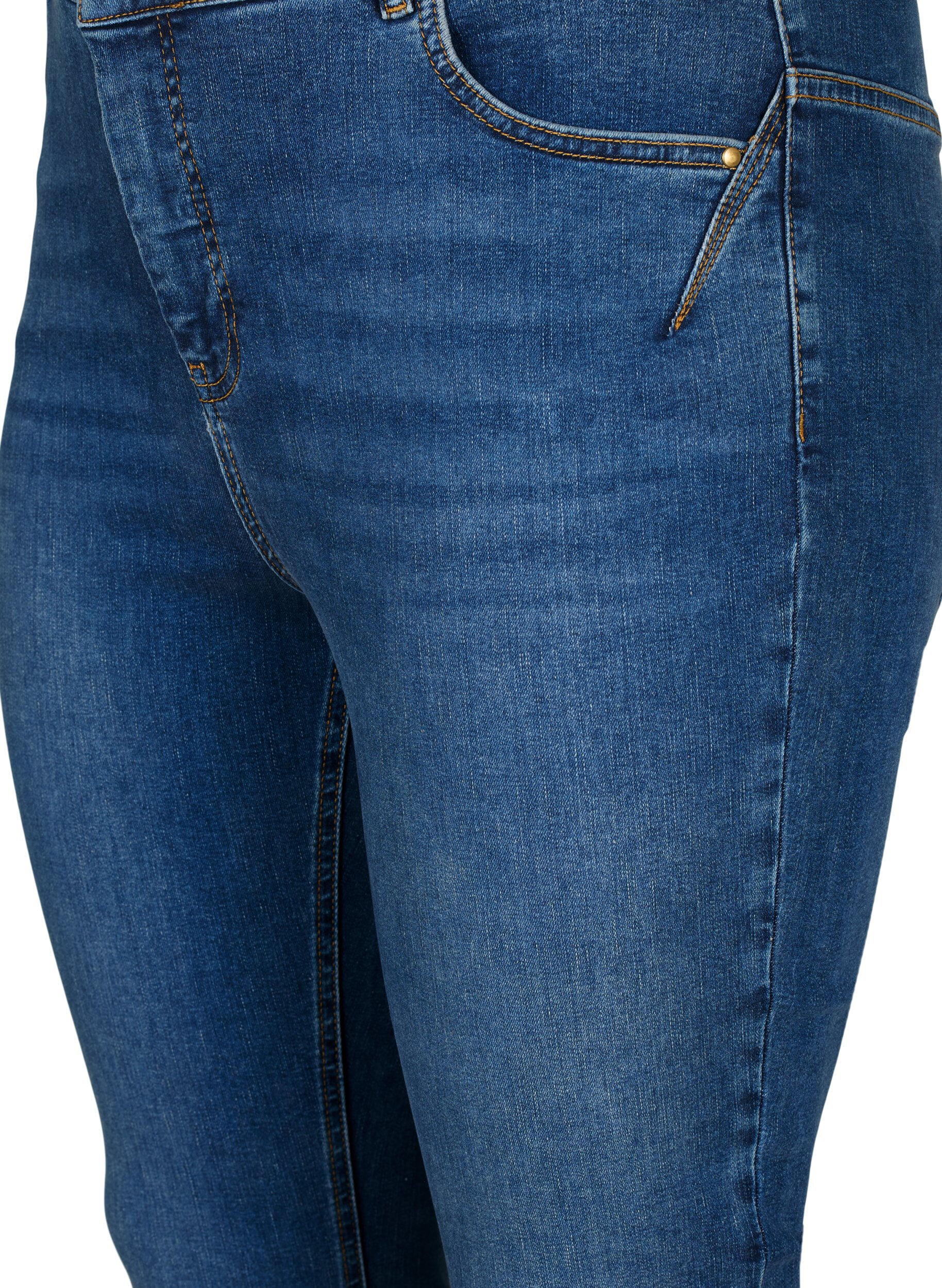Zizzi Super slim Amy jeans med h&oslash;j talje, Blue denim, Packshot image number 2