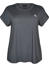 Ensfarvet tr&aelig;nings t-shirt, Gr&aring;