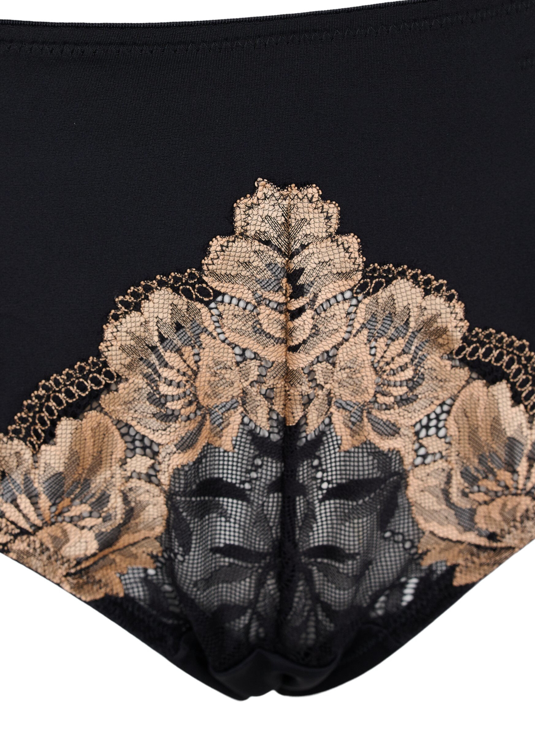 Zizzi Tai trusse med blonder, Black, Packshot image number 2