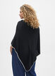 Finstrikket poncho, Sort, Model image number 2