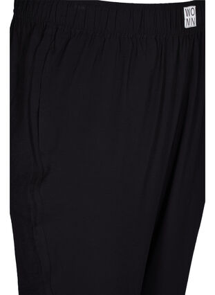 Løse viskose bukser med elastikkant og lommer, Black, Packshot image number 2
