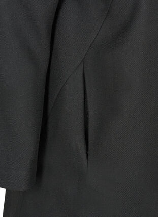 Højhalset jakke med knapper, Black, Packshot image number 3