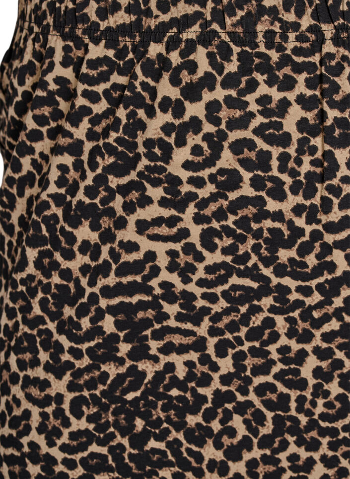 Midinederdel med slids og leopardprint, Brun, Packshot image number 2