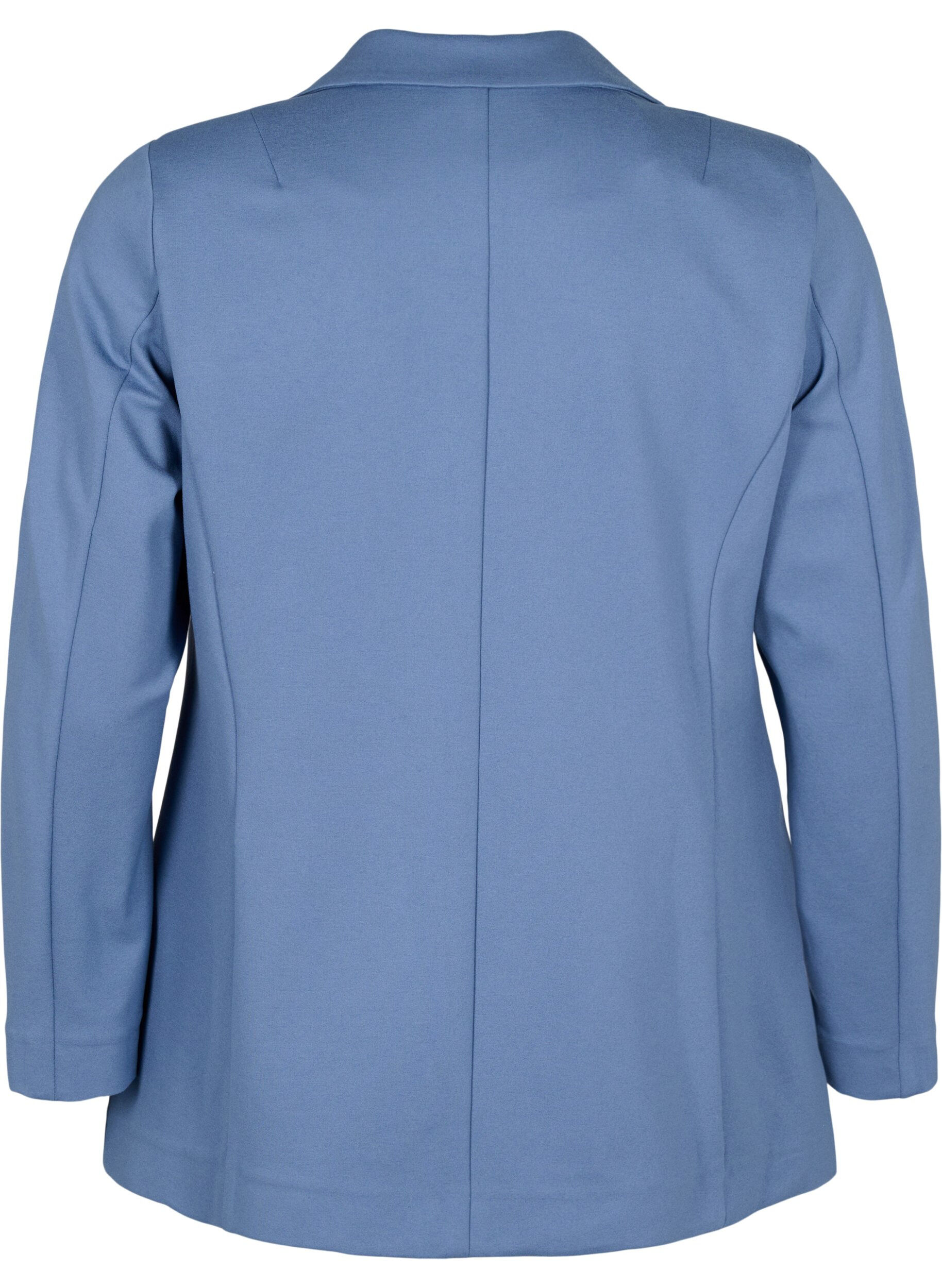Zizzi Enkel blazer med knaplukning, Bl&aring;, Packshot image number 1