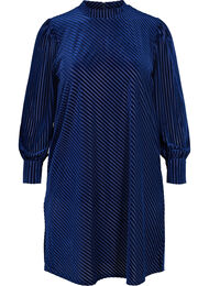 Strukturmønstret kjole i velour, Evening Blue