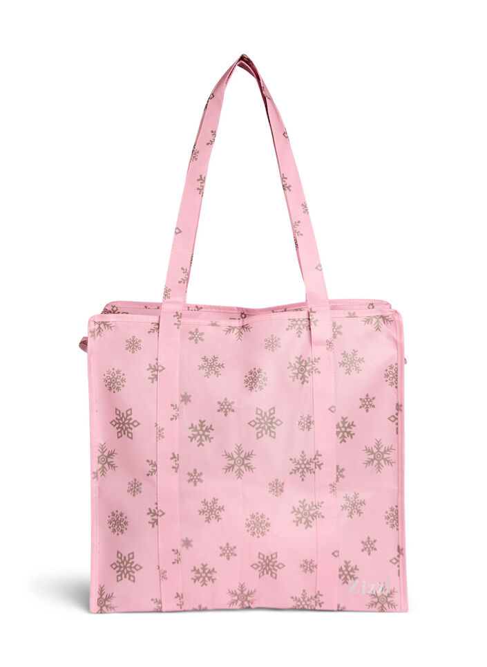 Shoppingbag med lynlås, Lyserød, Packshot image number 1