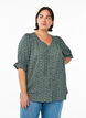 Skjortebluse med 1/2 &aelig;rmer, Gr&oslash;n, Model image number 0