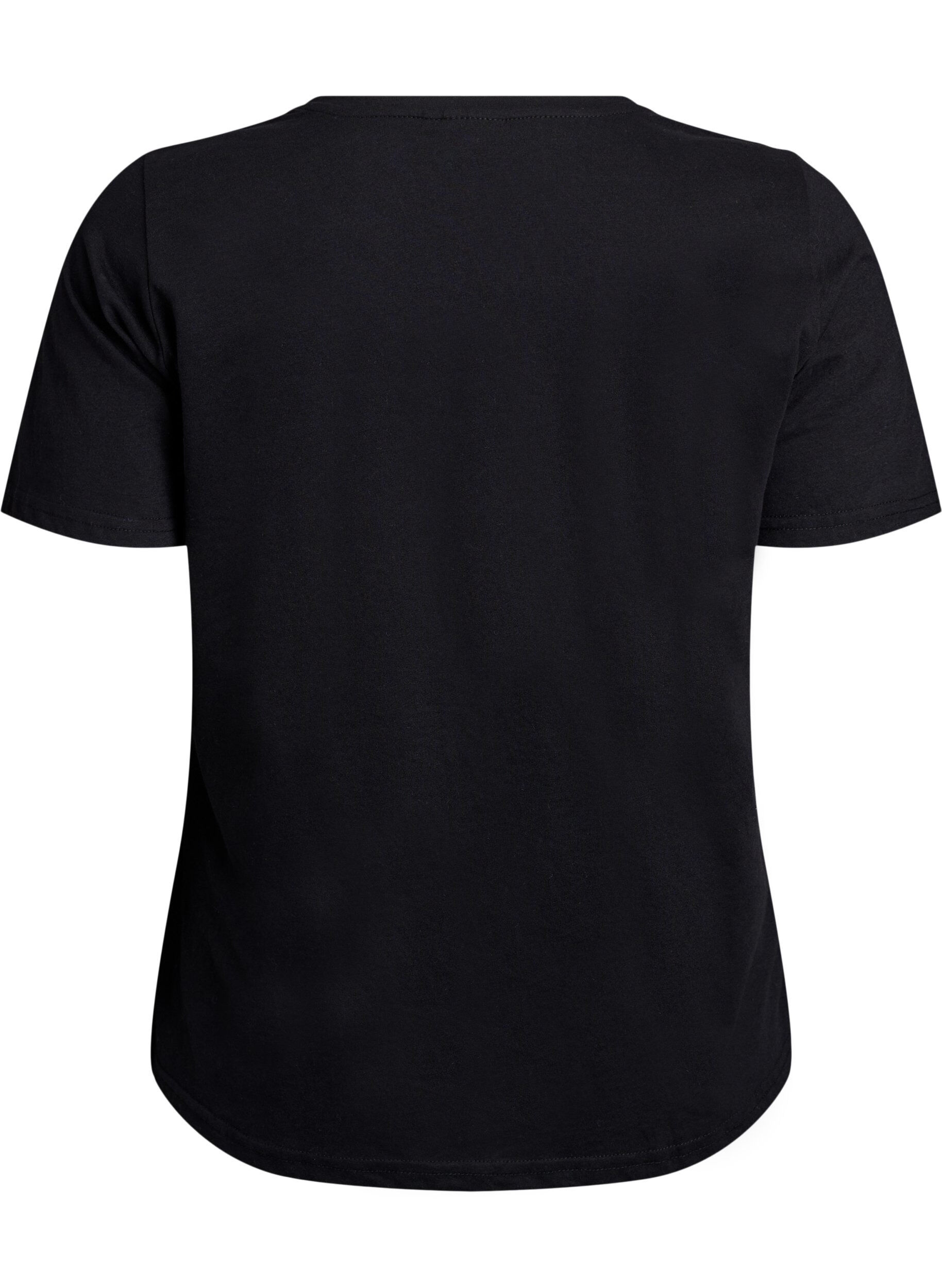 ZizziT-shirt med motiv, Sort, Packshot image number 1