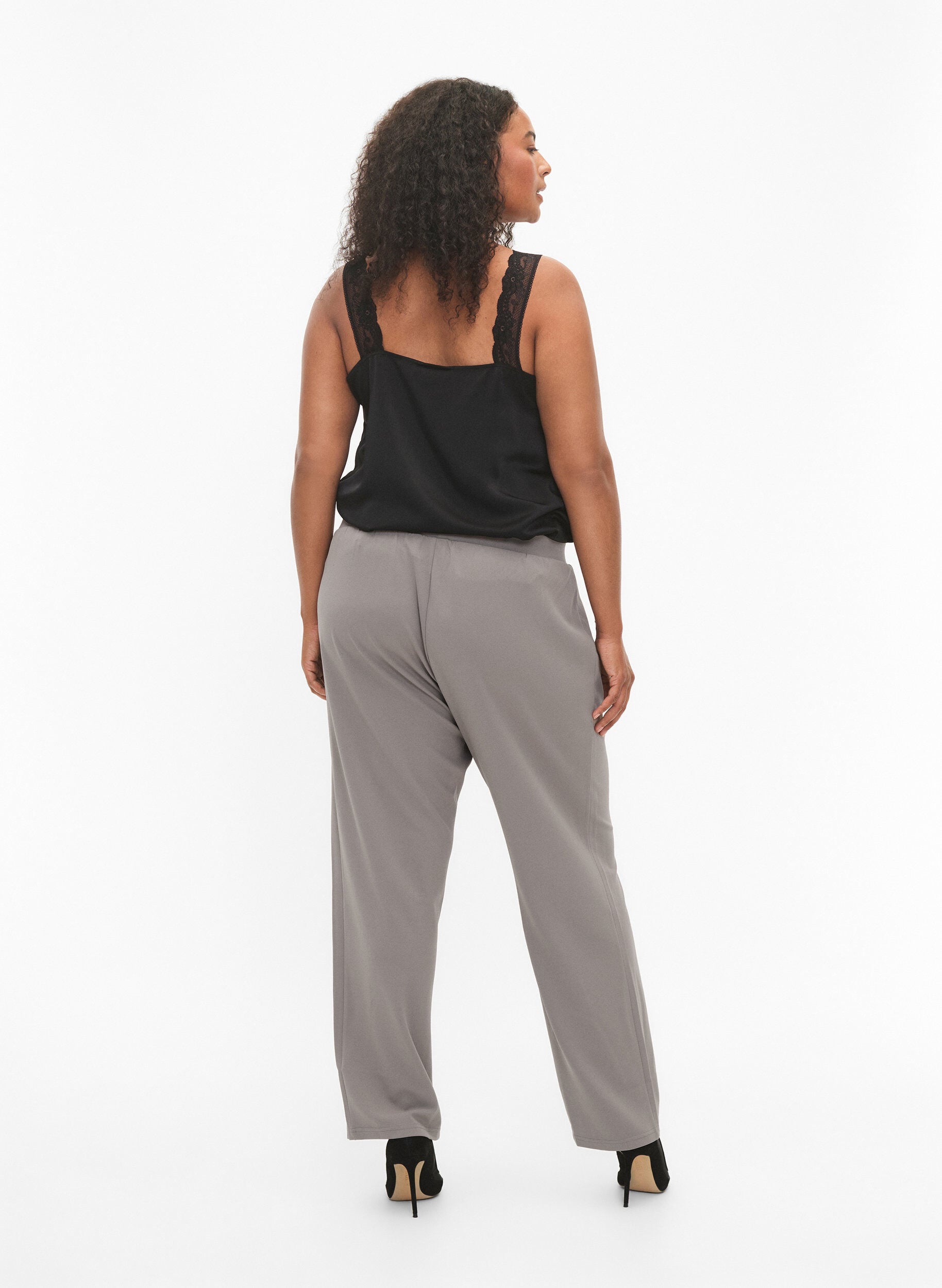 ZizziBukser med straight fit, Beige, Model image number 1