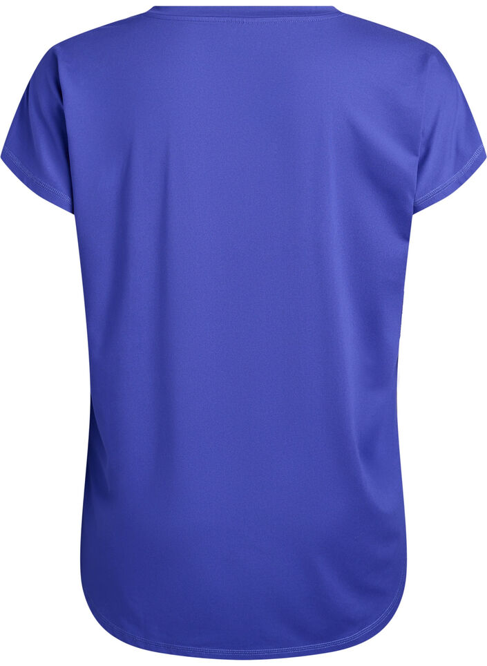 Kort&aelig;rmet tr&aelig;nings t-shirt med v-hals, Lilla, Packshot image number 1