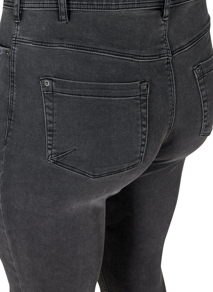 Cropped Amy jeans med lynl&aring;sdetalje, Gr&aring;, Packshot image number 3