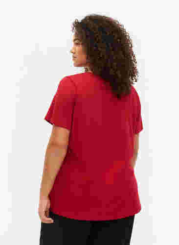 Bomulds t-shirt med front tryk, Tango Red LOS , Model image number 1