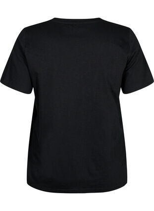 Kortærmet basis t-shirt med v-hals, Black, Packshot image number 1