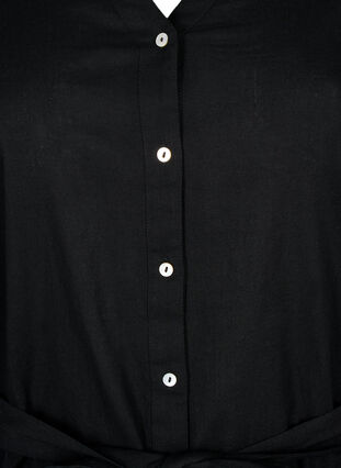 Skjortekjole med lange ærmer, Black, Packshot image number 2