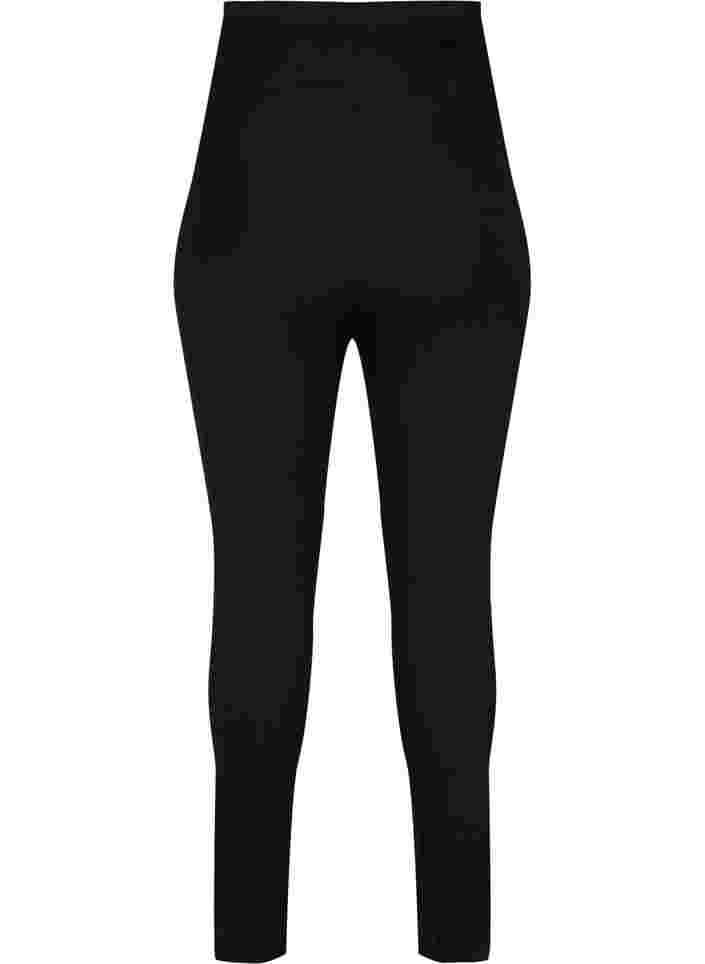 Graviditets leggings i viskose med knapper, Black, Packshot image number 1