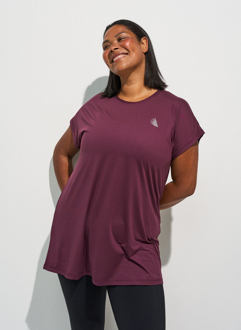 Lang tr&aelig;nings t-shirt, R&oslash;d, Model image number 0