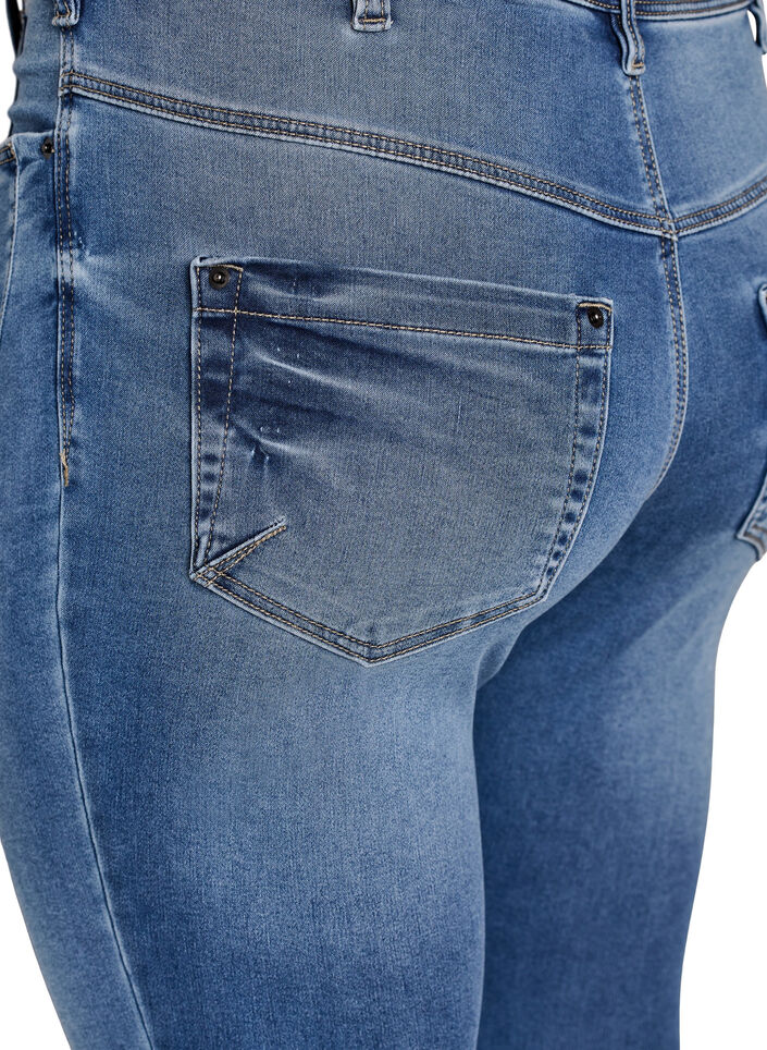 Cropped Amy jeans med lynl&aring;sdetalje, Bl&aring;, Packshot image number 3